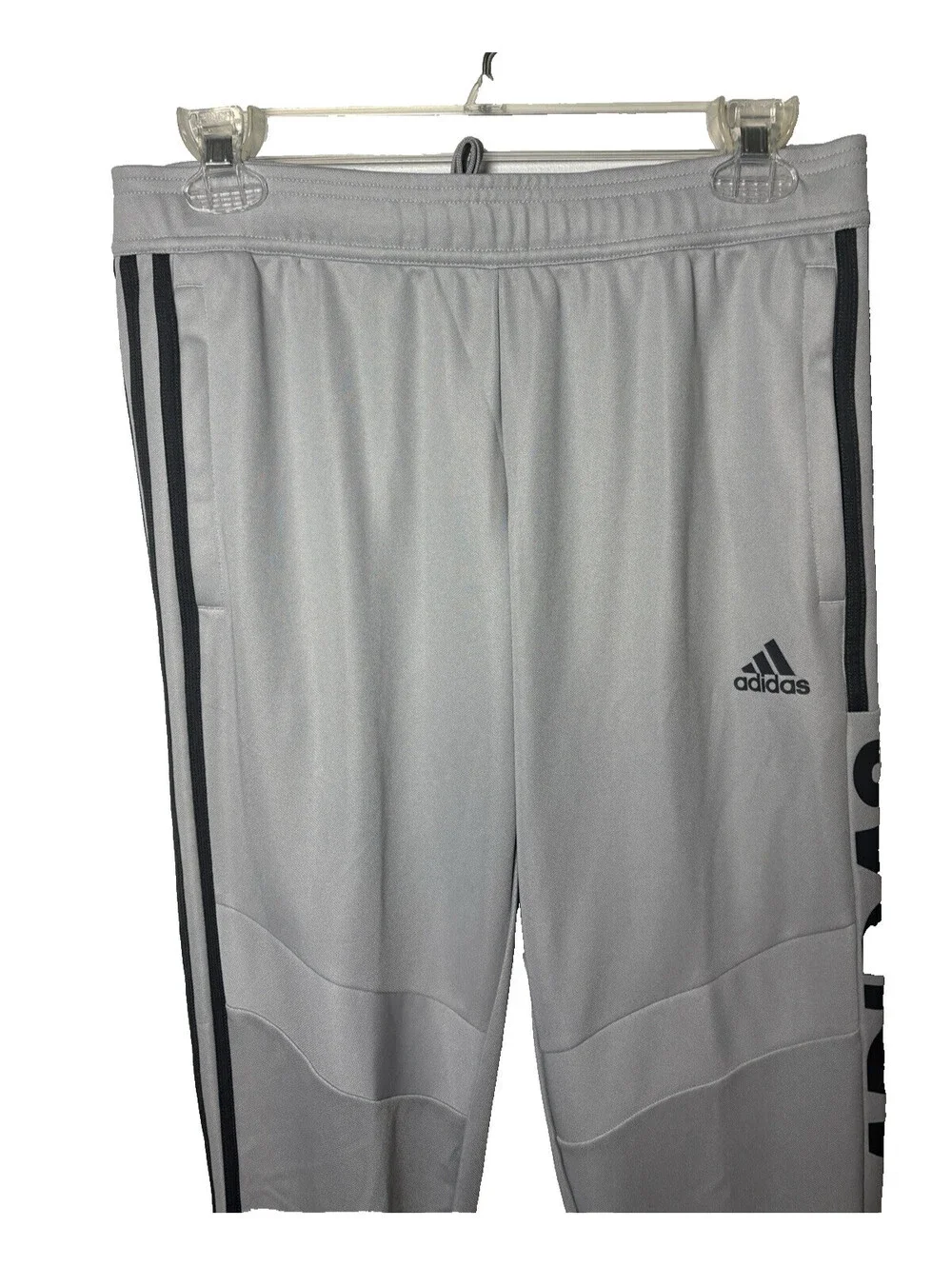 Adidas Tiro Track Pants Gray Black Stripe Athletic Joggers Size Small